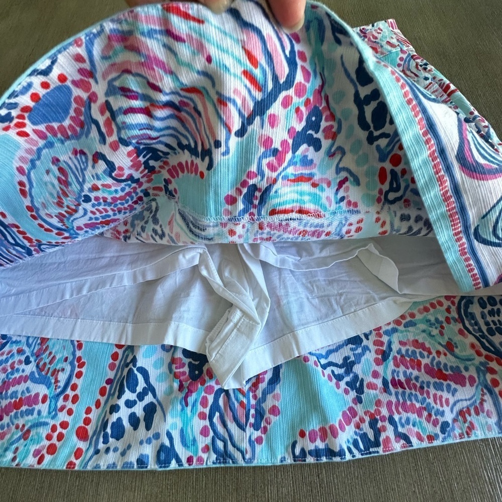 Lilly Pulitzer seashell marigold skort with pockets 10 EUC - Picture 6 of 9